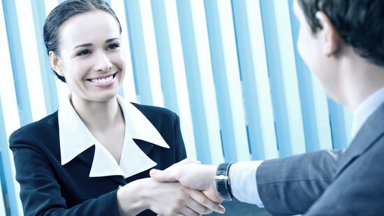 Colleagues who shake hands